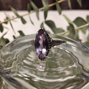 Sterling Silver Purple Gem Ring .925